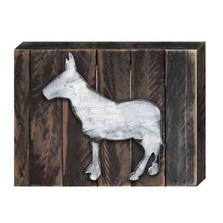 DESIGNOCRACY Designocracy 98139-08 Donkey Rustic Farmhouse Art on Board Wall Decor 98139-08